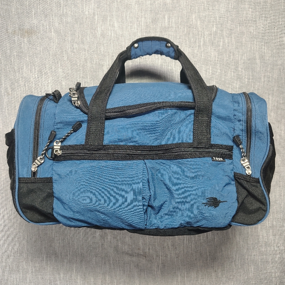 Kiva Tour Duffle Bag Carry On Blue Rip Stop Nylon‎ Sport Travel Gym